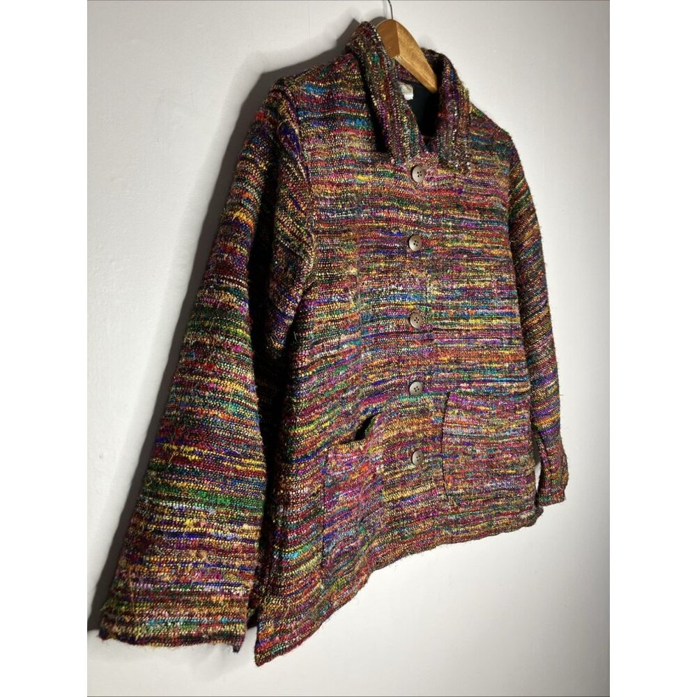 The Territory Ahead Women’s Large Coat Blazer Tapestry Silk Boho Artsy Lagenlook - Picture 5 of 10